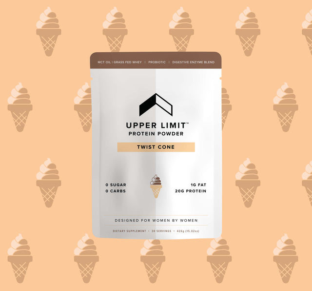 The best grass-fed (grassfed) whey protein for women with the delicious Twist Cone Chocolate and vanilla swirl flavor