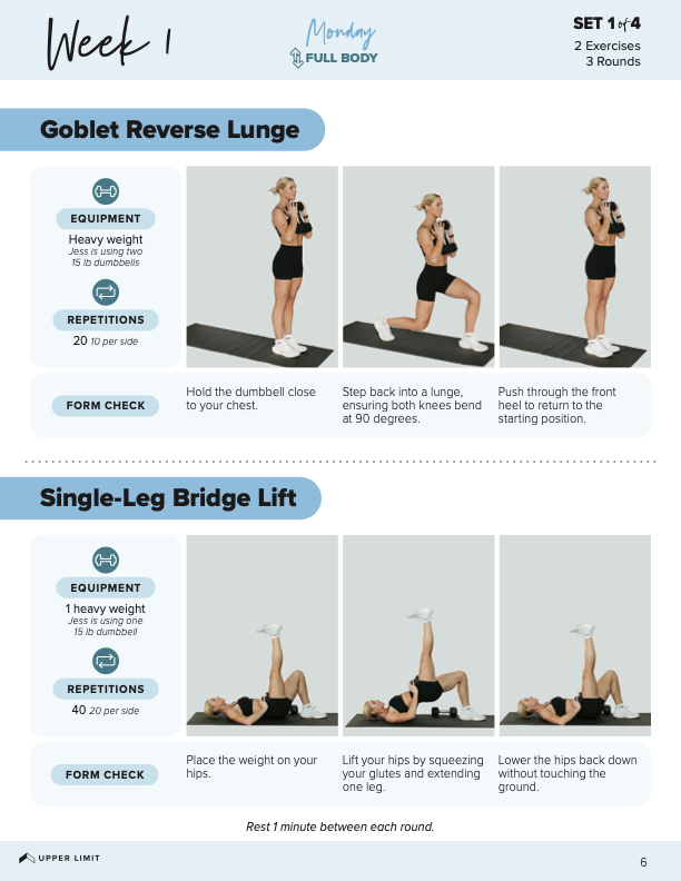 Full body workout discount with 15 lb dumbbells